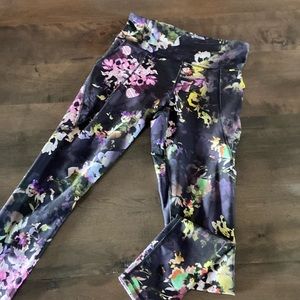 Curls, floral, print leggings